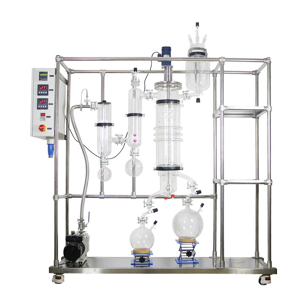 Glass Molecular Distillation Evaporated area: 0.35 ㎡ Treatment capacity: 0.5~15 L/h